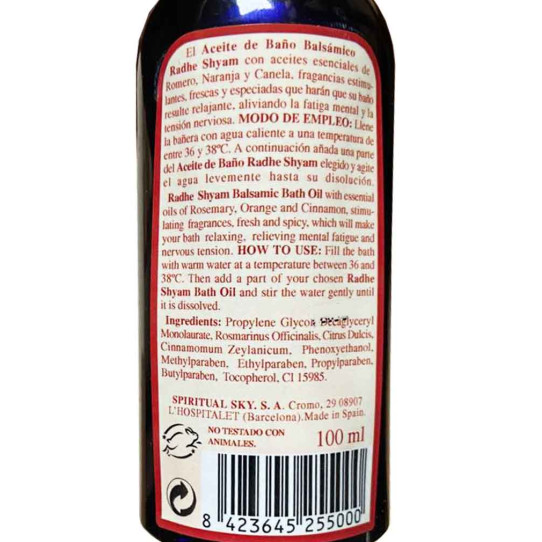Aceite baño balsamico 100 ml. Radhe...