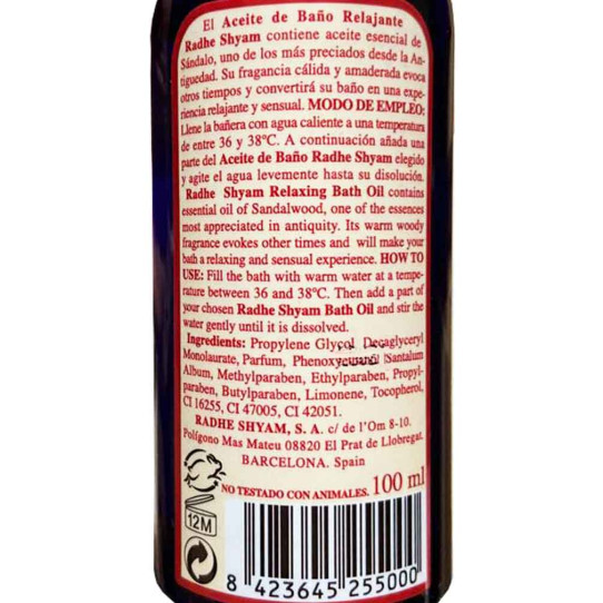 Aceite baño relajante 100 ml. Radhe...