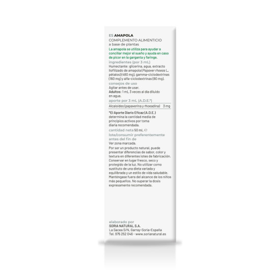 Extracto de Amapola S.XXI 50ml  Soria Natural