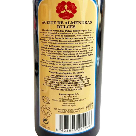 Aceite de Almendras 200 ml Radhe Shyam