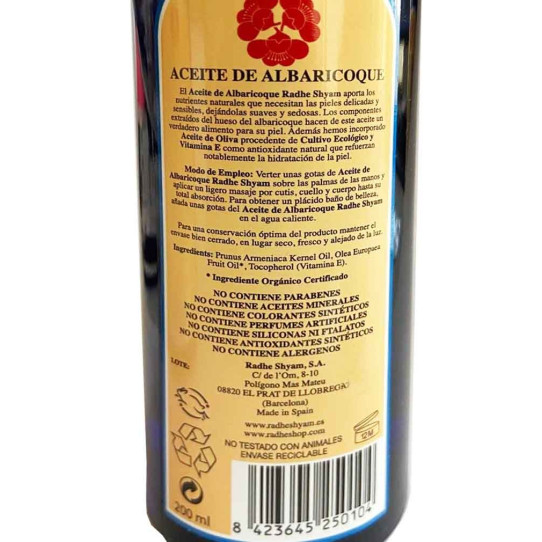 Aceite de Albaricoque 200 ml Radhe Shyam