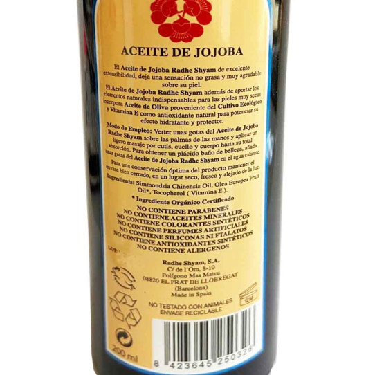 Aceite de Jojoba 200 ml Radhe Shyam