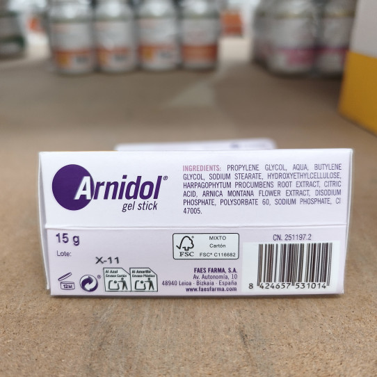 Stick arnica en barra 15ml Arnidol