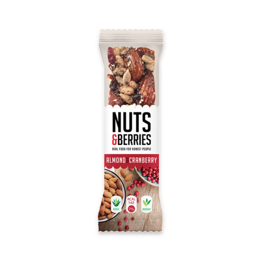Barrita almendras y arandanos Bio 15x30g Nuts&Berries