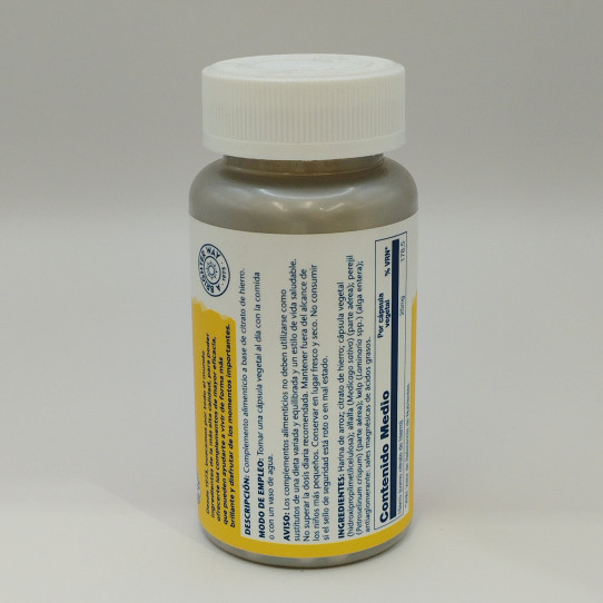 Iron 25mg 60 vcaps Solaray