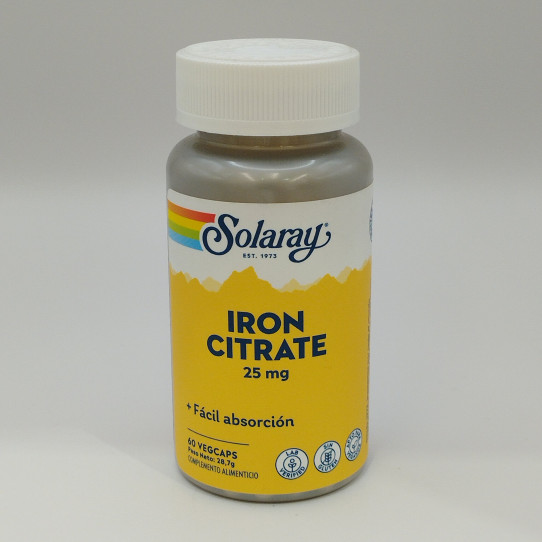 Iron 25mg 60 vcaps Solaray