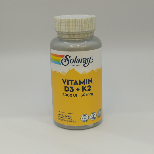 Vitamina D3 + K2 60vcaps Solaray