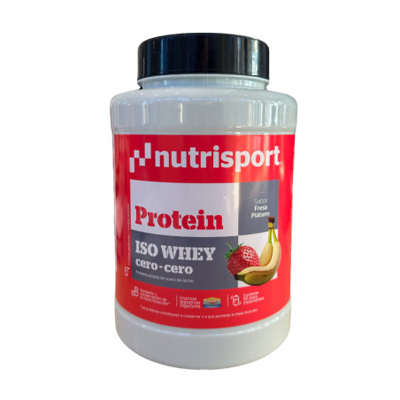 Proteina IsoWhey Cero FRESA-PLATANO bote 900g NutriSport