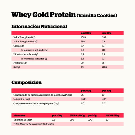 Whey Gold Protein Vainilla Cookies 500g NutriSport