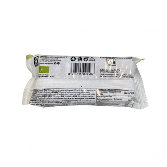 Galleta proteica rellena choco avellana bio 16x70g Belsi