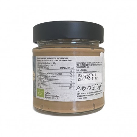Crema blanca avellanas con menos azucar Bio 200g La Vida Vegan