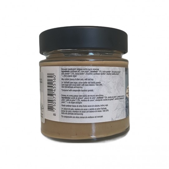 Crema blanca avellanas con menos azucar Bio 200g La Vida Vegan