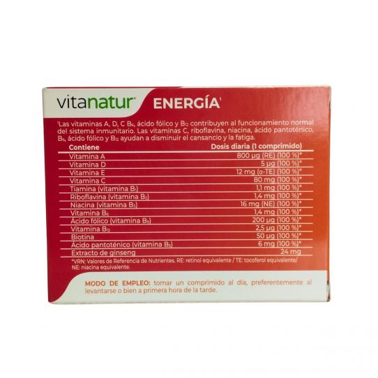 Energia Ginseng y Vitaminas 24 comprimidos Vitanatur Esencial