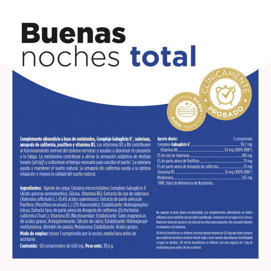 Buenas Noches Total 1,85mg 60 comprimidos Eladiet