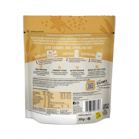 Avena Overnight Proteina Vainilla S/G 300g Linwoods