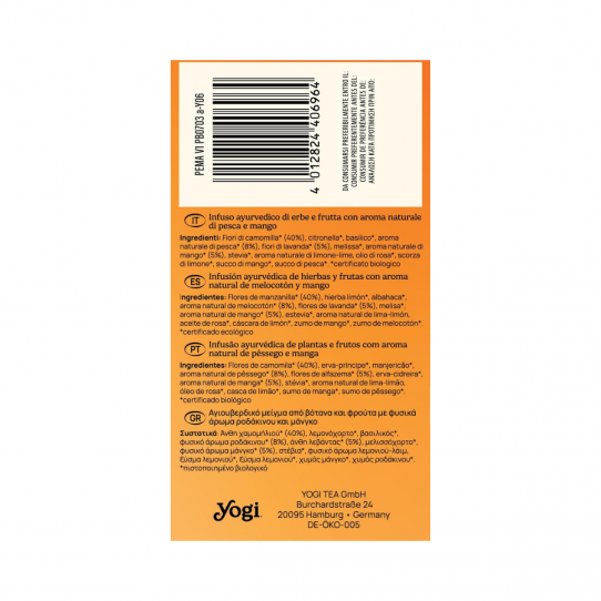 Yogi Frio Melocoton y Mango Bio 15...