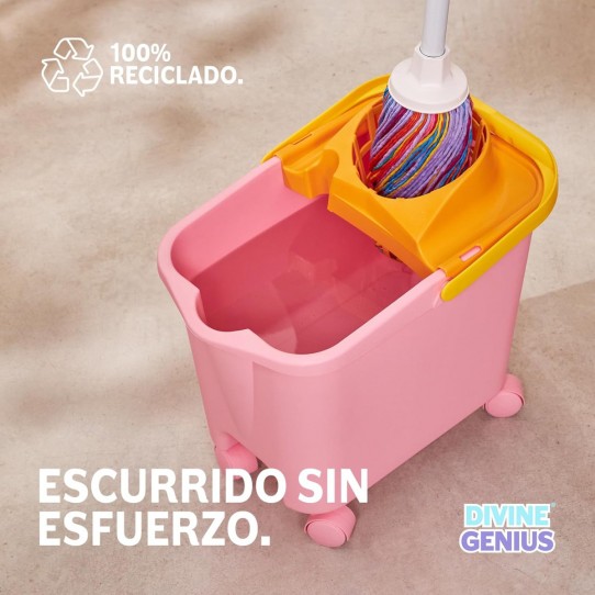 Cubo con escurridor con ruedas 100%...