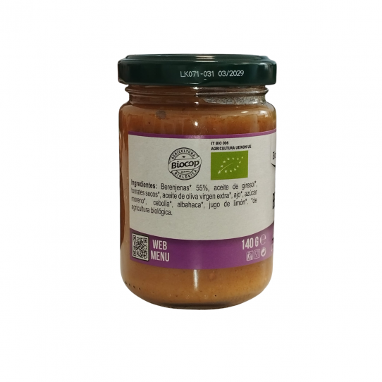 Pesto de Berenjenas vegano Bio 140g...