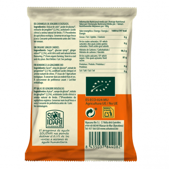 Caramelos de Jengibre Bio 50g Sol...