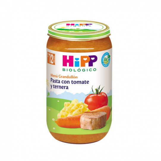 Potito de pasta con tomate y ternera Bio +12 M tarrito de  250g Hipp