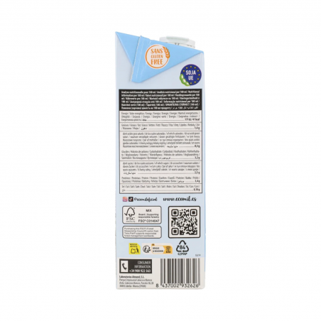 Bebida de soja con sirope de agave bio 6x1L Ecomil