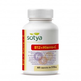 Vitamina B12+ Hierro+ Vitamina C 60 capsulas Sotya