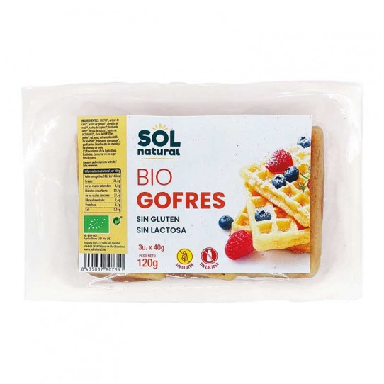 Gofres sin gluten y sin lactosa Bio 3x40g Sol Natural