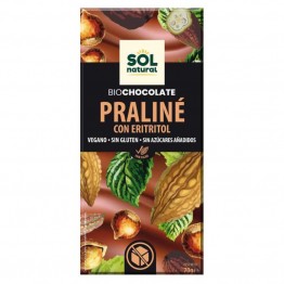 Tableta chocolate Praliné con Eritritol Bio 70g Sol Natural